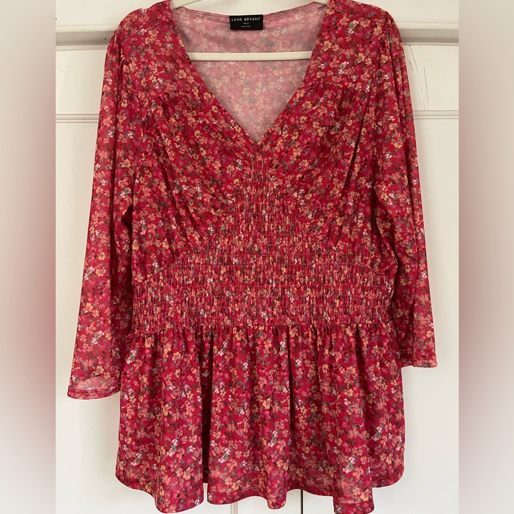 Lane Bryant Stretchy Floral Top, 18/20